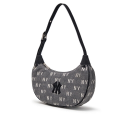 Túi MLB Classic Mono Vintage Denim Hobo Bag New York Yankees Grey