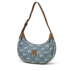 Túi MLB Classic Mono Vintage Denim Hobo Bag New York Yankees Blue
