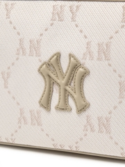 Túi MLB Dia Mono Jacquard Mini Hobo Bag New York Yankees Cream