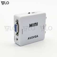 Box Chuyển AV Ra VGA Mini, Bộ Adapter AV2VGA Chuyển Đổi AV Sang VGA