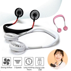 Quạt Mini Đeo Cổ 3 Tốc Độ Led Có Sạc Tạo Hương Thơm