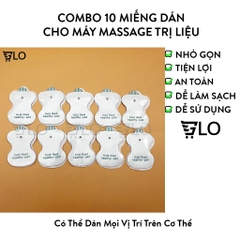 Combo 10 Miếng Dán Màu Trắng Điện Cực Dùng Cho Máy Massage Trị Liệu
