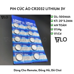 Pin Cúc Áo CR2032 Lithium 3V (Vỉ 5 Viên) Dùng Cho CMOS Máy Tính, Remote Smartkey Xe Máy