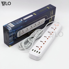 Ổ Cắm Điện CYX A01 A02 A03 Tích Hợp 4 Cổng USB Sạc Nhanh, Đa Ổ Cắm, Dây Dài 2m, Công Suất 3000w