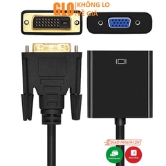 Cáp Chuyển DVI-D 24+1 Đực Sang VGA Cái (Cáp DVI Có IC)