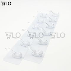 Giá Treo Đồ 6 Móc Nhựa Pha Lê 35x6cm Bản Lớn Dán Tường, Siêu Chịu Lực Không Cần Khoan Đục Tiện Lợi