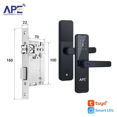 Bộ Khóa Cửa Vân Tay Thông Minh APE 601 Dùng App Tuya Wifi, Tặng Kèm Camera FB-LINK TY302