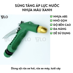 Vòi Xịt Tăng Áp Lực Nước Nhựa Màu Xanh