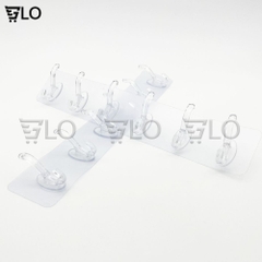 Giá Treo Đồ 6 Móc Nhựa Pha Lê 35x6cm Bản Lớn Dán Tường, Siêu Chịu Lực Không Cần Khoan Đục Tiện Lợi