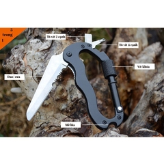 Móc Khóa Đa Năng 5 In 1 Phụ Kiện Du Lịch Dã Ngoại Đi Cắm Trại Camping Kèm Vít Đa Năng Hợp Kim Nhôm