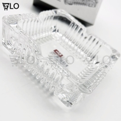 Gạt Tàn Thuốc Thủy Tinh Vuông Bông Nhỏ 10.5cm Cao Cấp