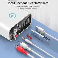Bộ Thu Phát Bluetooth 5.0 K16, Chuyển Đổi Âm Thanh Stereo Không Dây AUX L/R 3.5mm Hỗ Trợ Đọc Thẻ TF/USB Kèm Remote