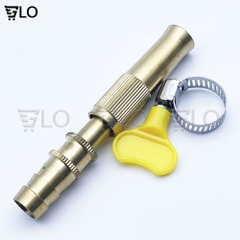 Đầu Vòi Xịt Tăng Áp Mini Bằng Đồng Kèm Đai Siết Ống 12-16mm, Vòi Sịt Phun Nước Rửa Xe, Tưới Cây Có Thế Điều Chỉnh Chế Độ