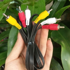 Dây Loa AV 6 Đầu Jack Hoa Sen RCA Dài 1.5M (Đen) Hàng Xịn Bóc Thiết Bị, Đầu Jack Chắc Chắn, Đàn Hồi Tốt, Dây Lõi Đồng To