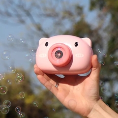 Máy Thổi Bong Bóng Mặt Heo Xài Pin Tiểu Hình Máy Ảnh