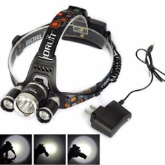 Đèn Pin Đeo Trán Đội Đầu 3 Bóng + 2 Pin Sạc + 1 Cục Sạc