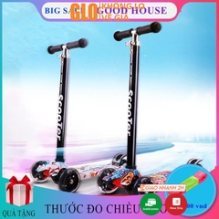 Xe trượt Scooter ba bánh phát sáng ,siêu thế hệ mới thiết kế màu sắc, Khung thép chịu lực ,bánh phát sáng cỡ lớn
