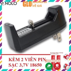 Bộ Sạc Đơn Đa Năng 3,7V Kèm 2 Cục Pin Đỏ 3,7V 18650