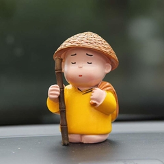 Bộ Tượng 3 Chú Tiểu Áo Vàng Ngộ Nghĩnh(Tịnh Tâm - Trí Tuệ - Hành Động)