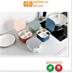 Hộp Đựng Gia Vị 4 Ngăn 14x16x8cm Tiện Dụng Cho Nhà Bếp Của Bạn