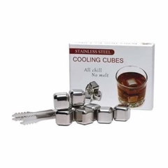 Đá Lạnh Inox Hình Vuông Không Tan Cooling Cubes Hộp 8 Viên Kèm 1 Gắp