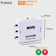 Bộ Box Chuyển Đổi Tín Hiệu AV RCA ra HDMI Model AV2HDMI Hỗ Trợ Độ Phân Giải FullHD 1080P Có Switch 720p và 1080p
