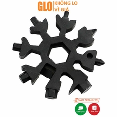 Móc Khóa Cờ Lê Thép Đa Năng 18 In 1, Hình Bông Tuyết Bát Giác Đa Chức Năng Nhỏ Gọn Bỏ Túi, Lục Giác Cầm Tay