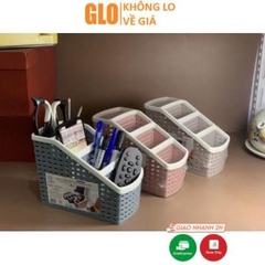 Giỏ Nhựa 4 Ngăn Để Bút Viết Vật Dụng