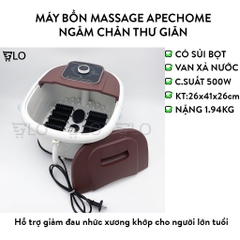 Máy Bồn Massage APECHOME APH-8815 Ngâm Chân Có Chế Độ Sục Khí Sủi Bọt, Tự Làm Nóng Nước Mát Xa Dùng Điện