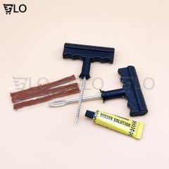 Bộ Dụng Cụ Vá Xăm Xe Không Ruột Mini Chuyên Dụng Cho Xe Hơi Xe Ô Tô Xe Máy, Vá Lụi, Vá Rút Bánh Không Săm Khẩn Cấp