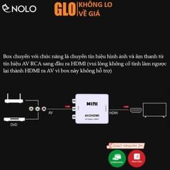 Bộ Box Chuyển Đổi Tín Hiệu AV RCA ra HDMI Model AV2HDMI Hỗ Trợ Độ Phân Giải FullHD 1080P Có Switch 720p và 1080p