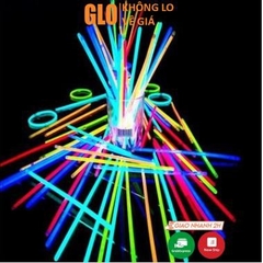 Combo 100 Que Phát Sáng + Kèm Nút Gắn Làm Vòng Tay Glow Stick, Vòng Tay Dạ Quang Nhiều MÀU NGẪU NHIÊN