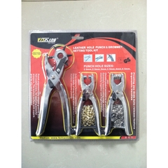 Bộ 3 Cây Kềm Visking Bấm Lỗ Dây Nịt, Thắt Lưng Tặng Kèm Khoen Nút