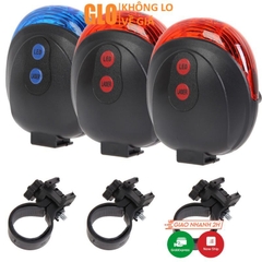 Đèn Led Hậu 2 Dải Laser + 5 Bóng Led Cảnh Báo Xe Đạp Gắn Phía Sau, Chống Nước Giúp Đạp Xe An Toàn Ban Đêm