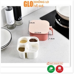 Hộp Đựng Gia Vị 4 Ngăn 14x16x8cm Tiện Dụng Cho Nhà Bếp Của Bạn