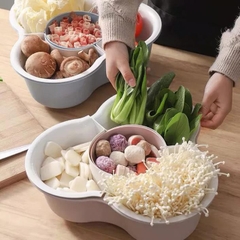 Bộ Rổ Đựng Ăn Lẩu 4 Ngăn 2 Tầng 34x12cm