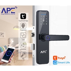 Bộ Khóa Cửa Vân Tay Thông Minh APE 601 Dùng App Tuya Wifi, Tặng Kèm Camera FB-LINK TY302