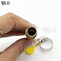 Đầu Vòi Xịt Tăng Áp Mini Bằng Đồng Kèm Đai Siết Ống 12-16mm, Vòi Sịt Phun Nước Rửa Xe, Tưới Cây Có Thế Điều Chỉnh Chế Độ