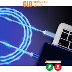 Cáp Sạc Led Từ 3 Đầu Nam Châm Streamer (Combo Gồm 3 Đầu Micro USB/Lightning/Type-C)