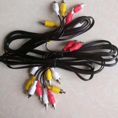 Dây Loa AV 6 Đầu Jack Hoa Sen RCA Dài 1.5M (Đen) Hàng Xịn Bóc Thiết Bị, Đầu Jack Chắc Chắn, Đàn Hồi Tốt, Dây Lõi Đồng To