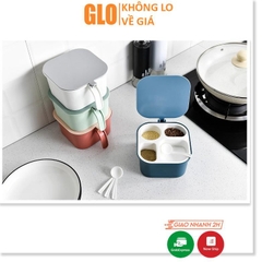 Hộp Đựng Gia Vị 4 Ngăn 14x16x8cm Tiện Dụng Cho Nhà Bếp Của Bạn