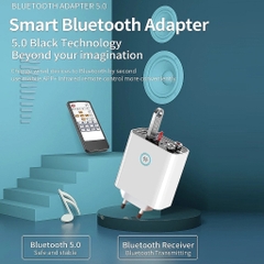 Bộ Thu Phát Bluetooth 5.0 K16, Chuyển Đổi Âm Thanh Stereo Không Dây AUX L/R 3.5mm Hỗ Trợ Đọc Thẻ TF/USB Kèm Remote