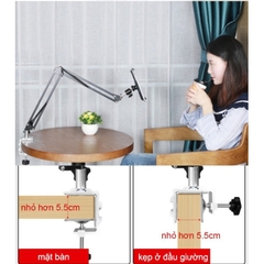 Giá Đỡ Kẹp Ipad, Máy Tính Bảng, Điện Thoại, Nintendo Switch Stands Để Đầu Giường, Cạnh Bàn Xoay 360 Độ