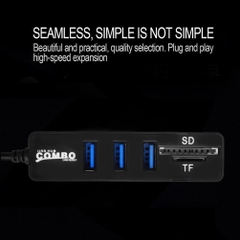 Hub Usb Gồm 3 Cổng Usb Kèm Đầu Đọc Thẻ Nhớ SD/TF
