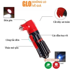 Dụng Cụ Khẩn Cấp Đa Năng Fz-900 Gồm Búa Phá Kính, Đèn Pin, Dao Cắt, Dây An Toàn, Tua Vít