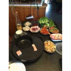 Bếp Lẩu Nướng Tròn Kiểu Hàn Quốc 2 In 1