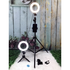 Đèn Livestream 26cm-33cm Full Bộ Gồm Chân Đèn Và Giá Đỡ Điện Thoại, Hỗ Trợ Bán Hàng, Make Up, Nối Mi
