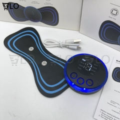 Bộ Máy + 1 Miếng Dán Massage Hình Bướm Xung Điện EMS Có Sạc USB Giảm Nhức Mỏi Cổ Vai Gáy, Bắp Tay, Lưng Hiệu Quả, Thư Giãn Cơ