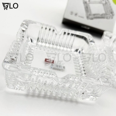 Gạt Tàn Thuốc Thủy Tinh Vuông Bông Nhỏ 10.5cm Cao Cấp