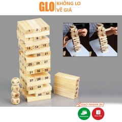 Bộ Đồ Chơi Rút Gỗ Wiss Toy Lớn(Gồm 54 Thanh Gỗ Và 4 Xúc Xắc)